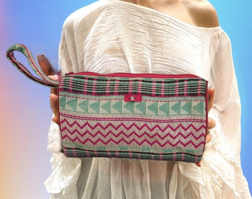 02A BEAUTY BORSA 61 zig zag acqua fuxia