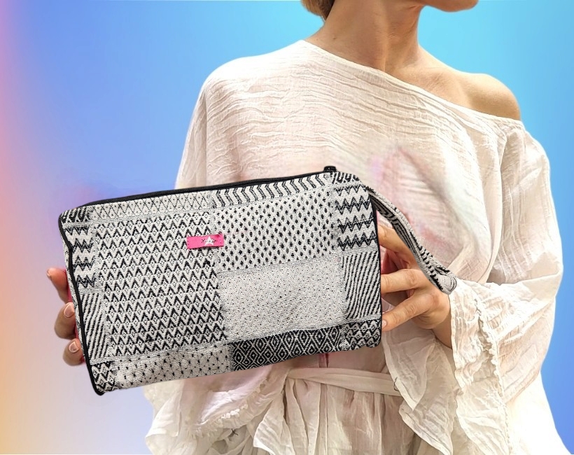 02A BEAUTY BORSA 57 patchwork nero ecru