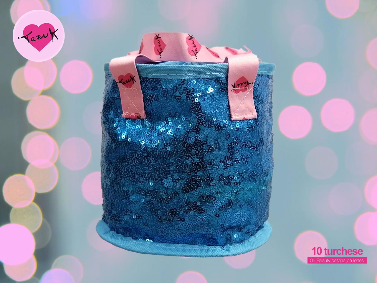 05 Beauty cestina paillettes - Turchese