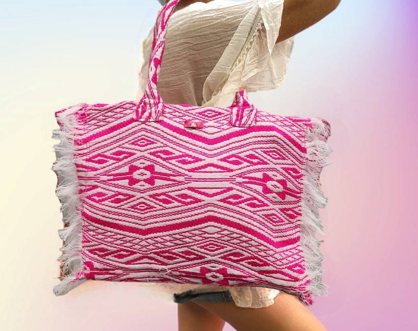 11A SHOPPING FRANGE 51 kilim fuxia argento