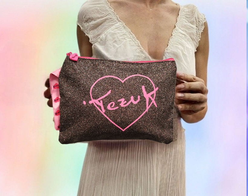 18 Pochette piatta glitter 23 ebano