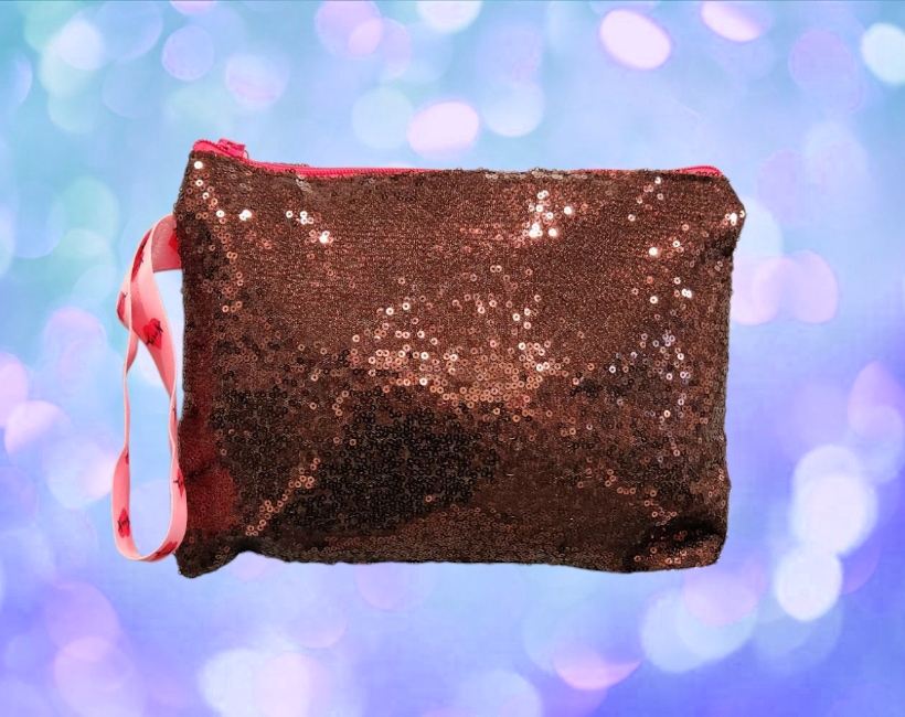 18 Pochette piatta paillettes - bronzo