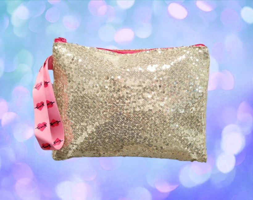 18 Pochette piatta paillettes - oro