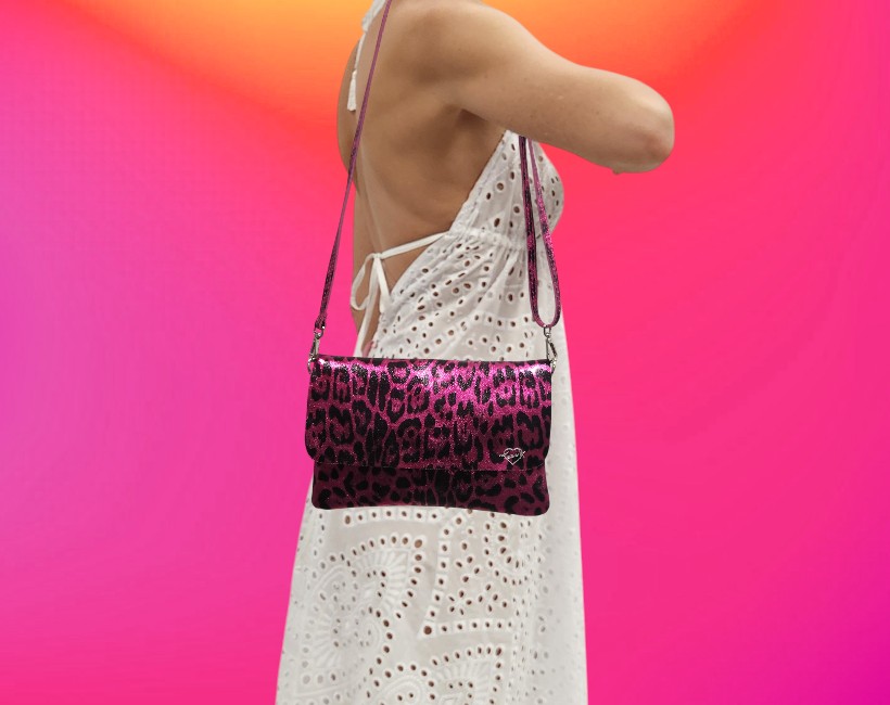 2068 POCHETTE MEDIA leopardo fuxia