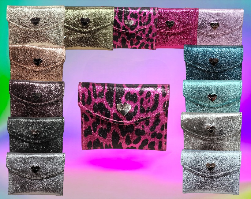 440 busta portacarte leopardo fuxia
