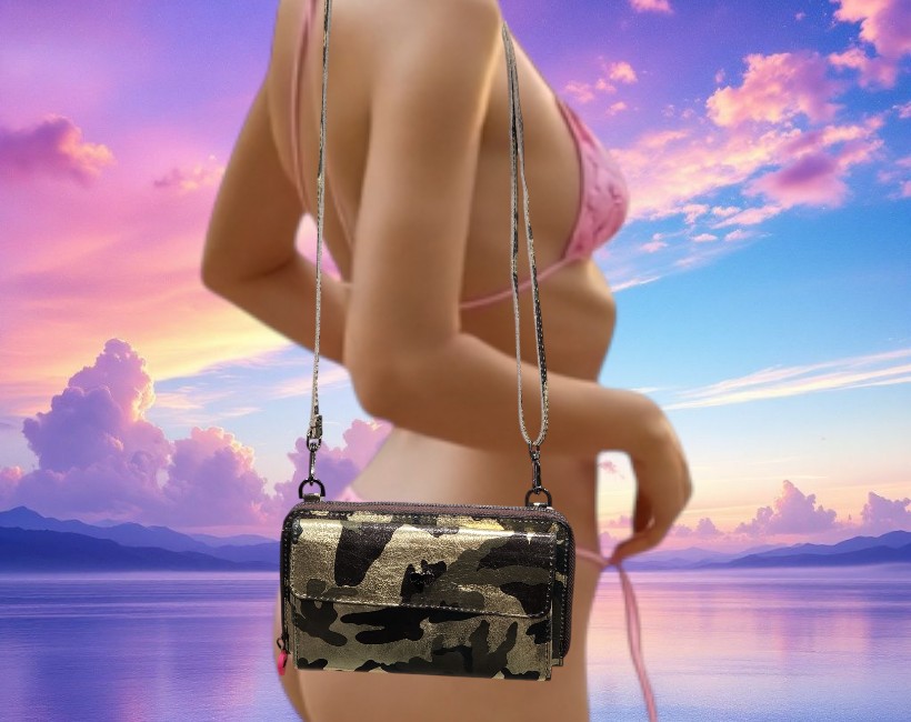 442 Portafoglio-portacellulare camouflage oro