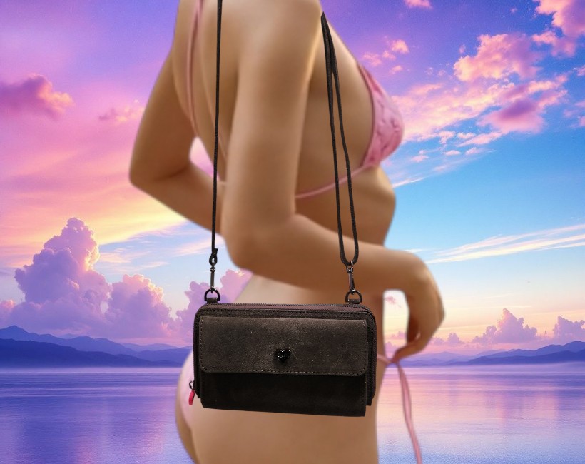 442 Portafoglio-portacellulare ebano suede 523