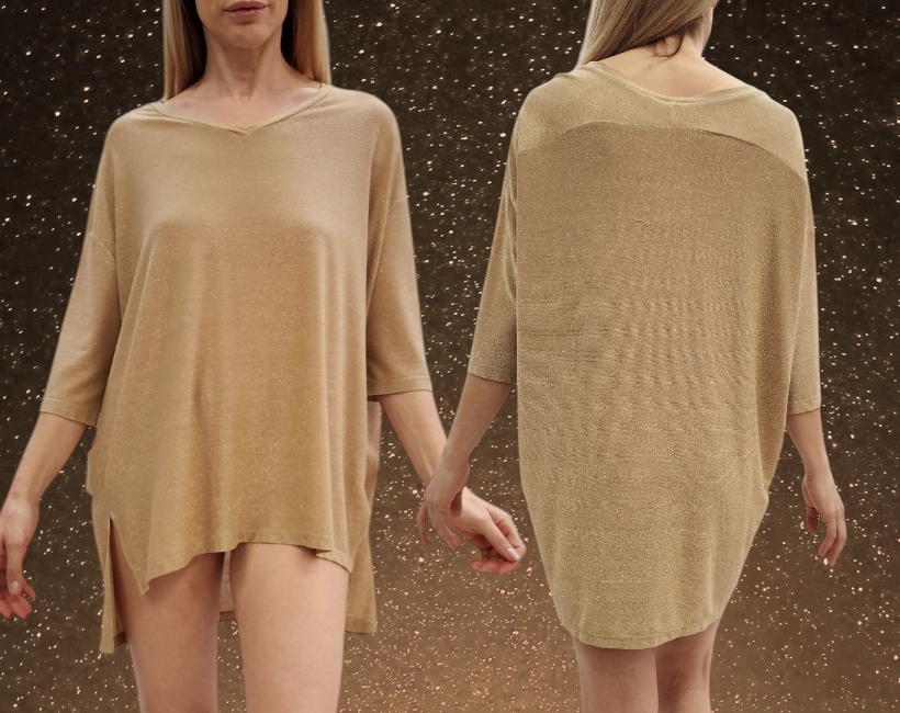 6002F TSHIRT VALE 370 lurex oro