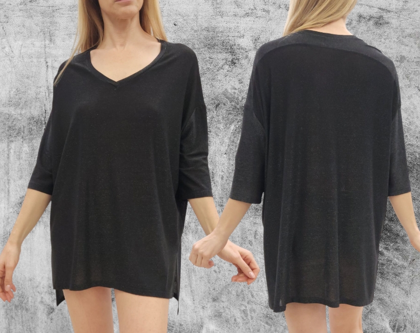 6002F TSHIRT VALE 376 lurex nero