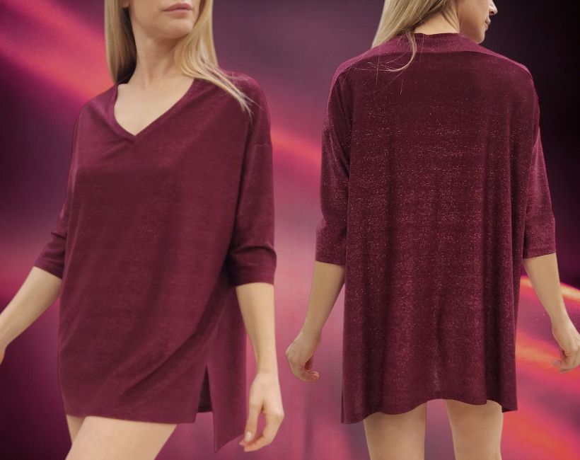 6002F TSHIRT VALE 367 lurex amarone