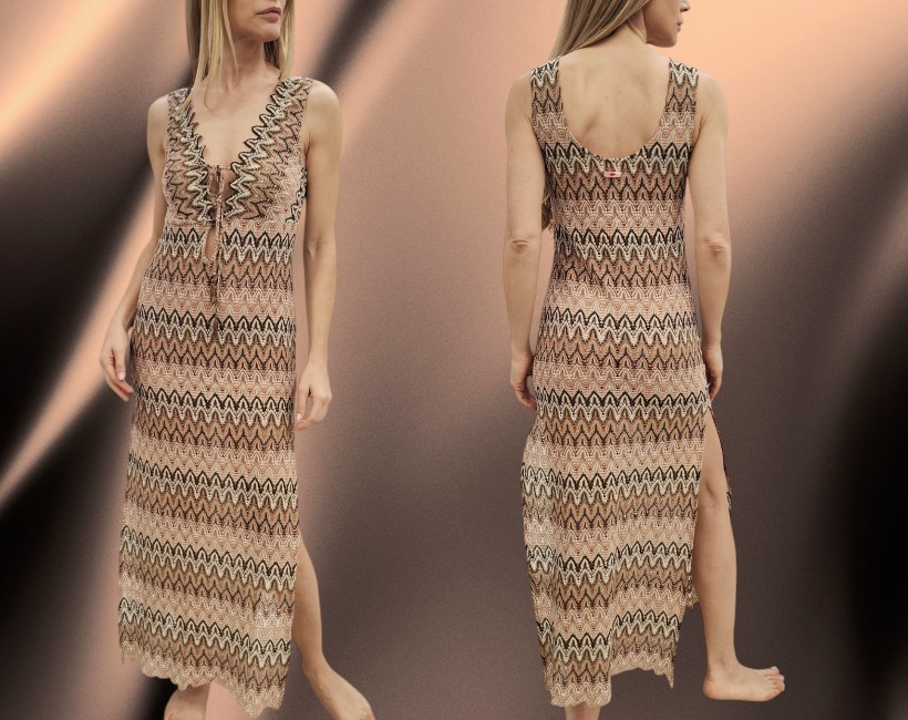 8014f MICIA abito 416 chevron ebano