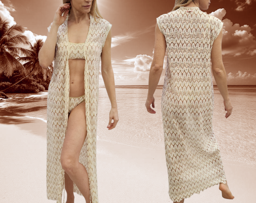 8026F LIZ gilet 419 chevron avorio oro