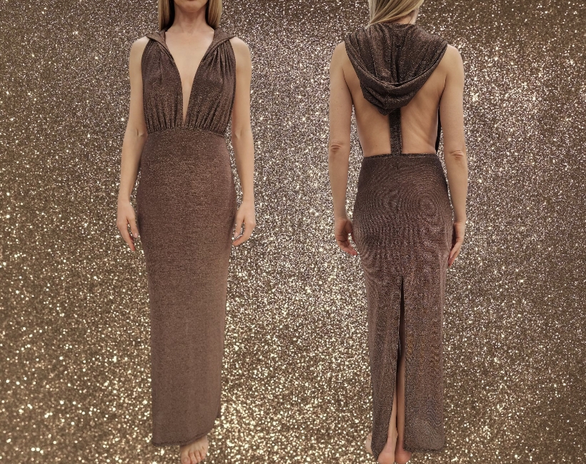 8078F KAILI abito 378 lurex ebano