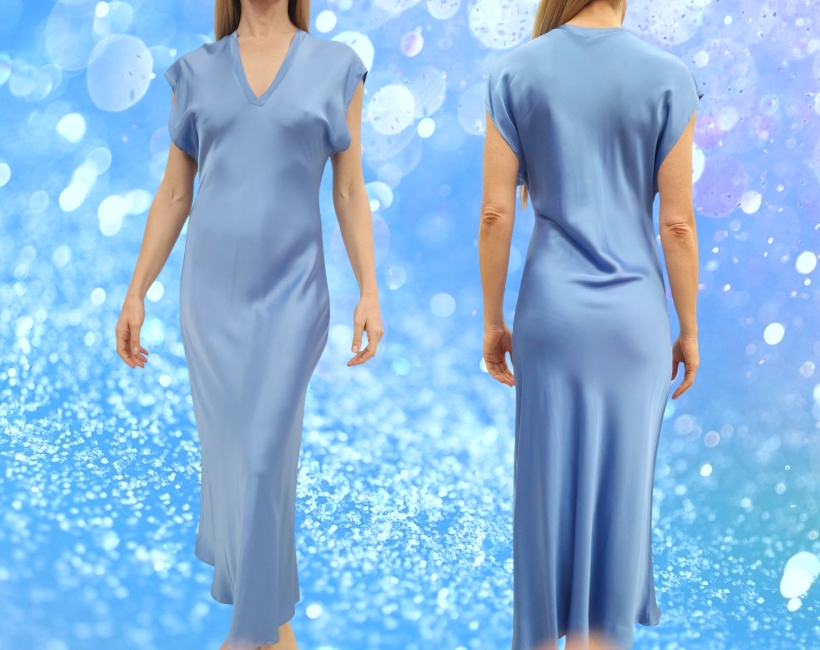 8095RA CAMILLA raso stretch fiordaliso