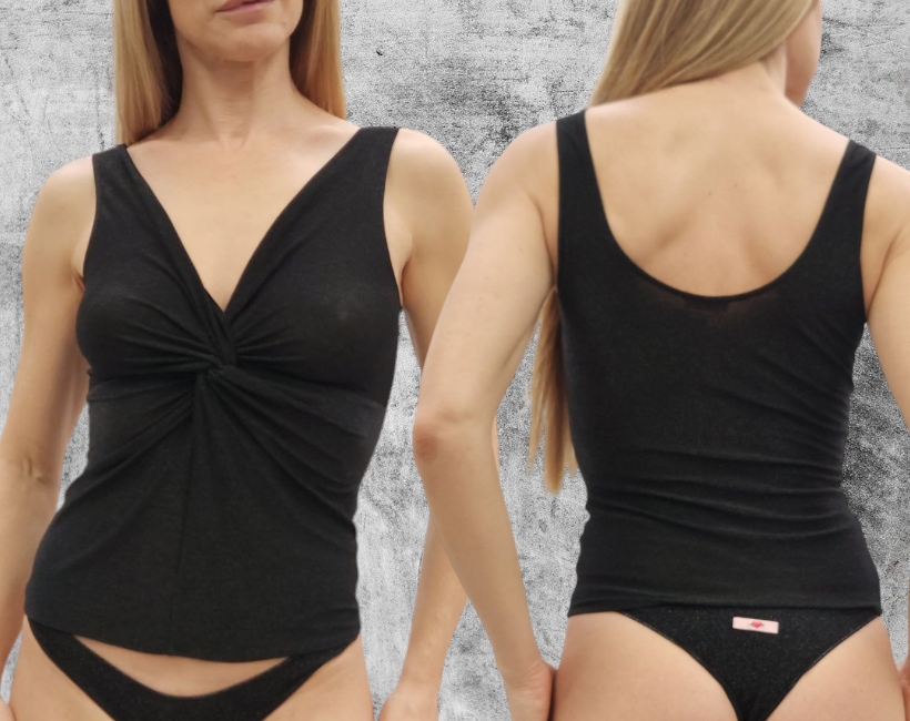9096F TOTTA top 376 lurex nero