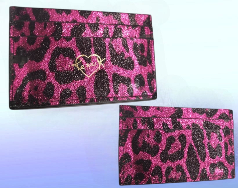 bustina portacarte leopardo fuxia