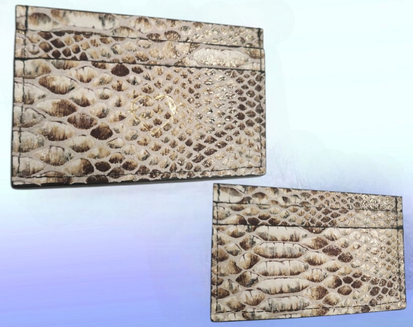 bustina portacarte pitone bronzo