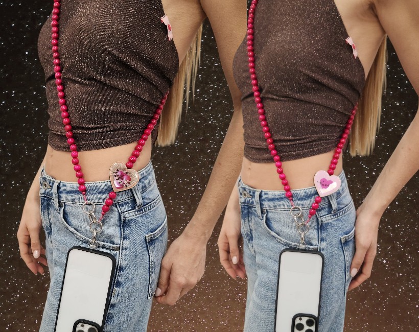 COLLANA PORTACELLULARE cuore agata