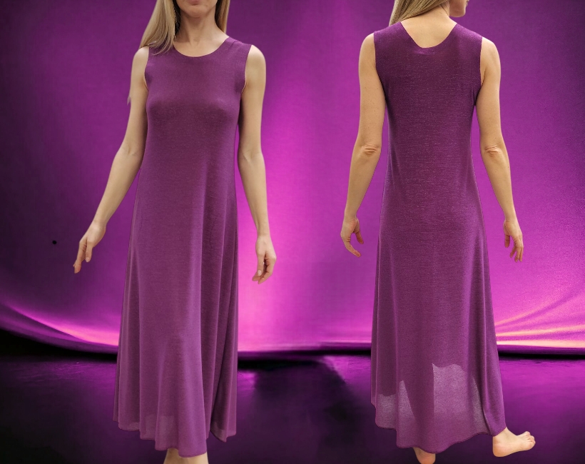 NK04 ABITO LUNGO GODET 362 lurex orchidea