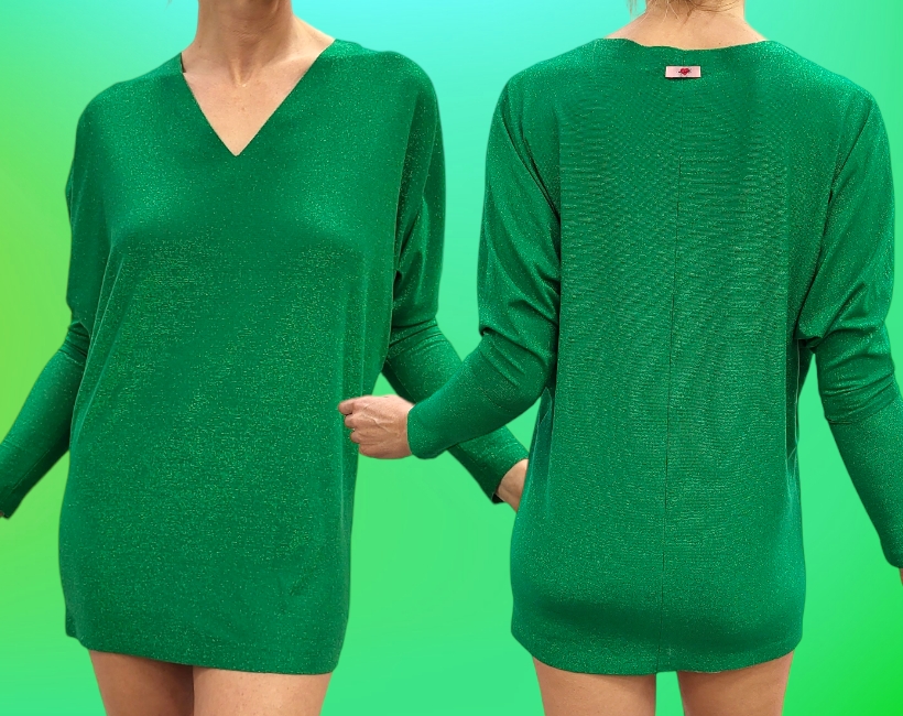 NK06 ABITO CORTO 372 lurex smeraldo