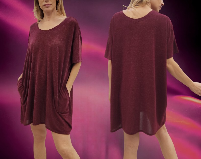 NK07 ABITO CORTO 367 lurex amarone