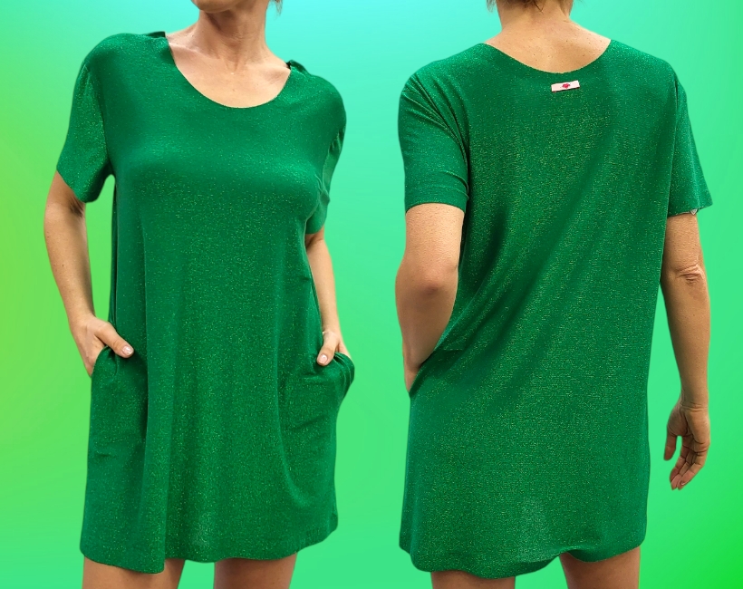 NK07 ABITO CORTO 372 lurex smeraldo