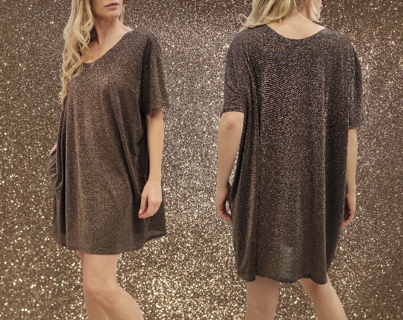 NK07 ABITO CORTO 378 lurex ebano