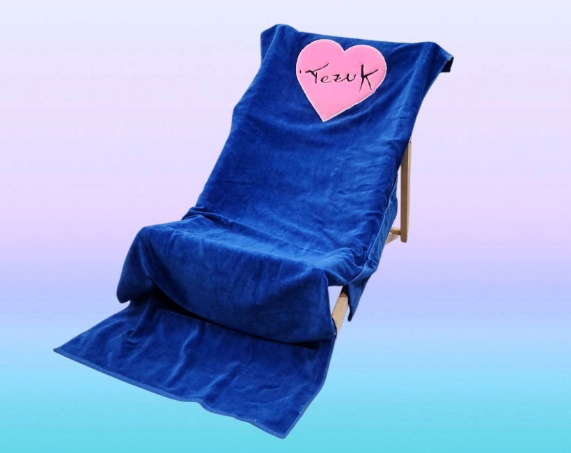 TELO COPRILETTINO spugna ricamo logo bluette